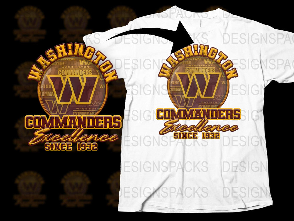 Washington Commanders T-Shirt, Excellence Since 1932 Graphic Tee, Vintage Style Football Fan Apparel