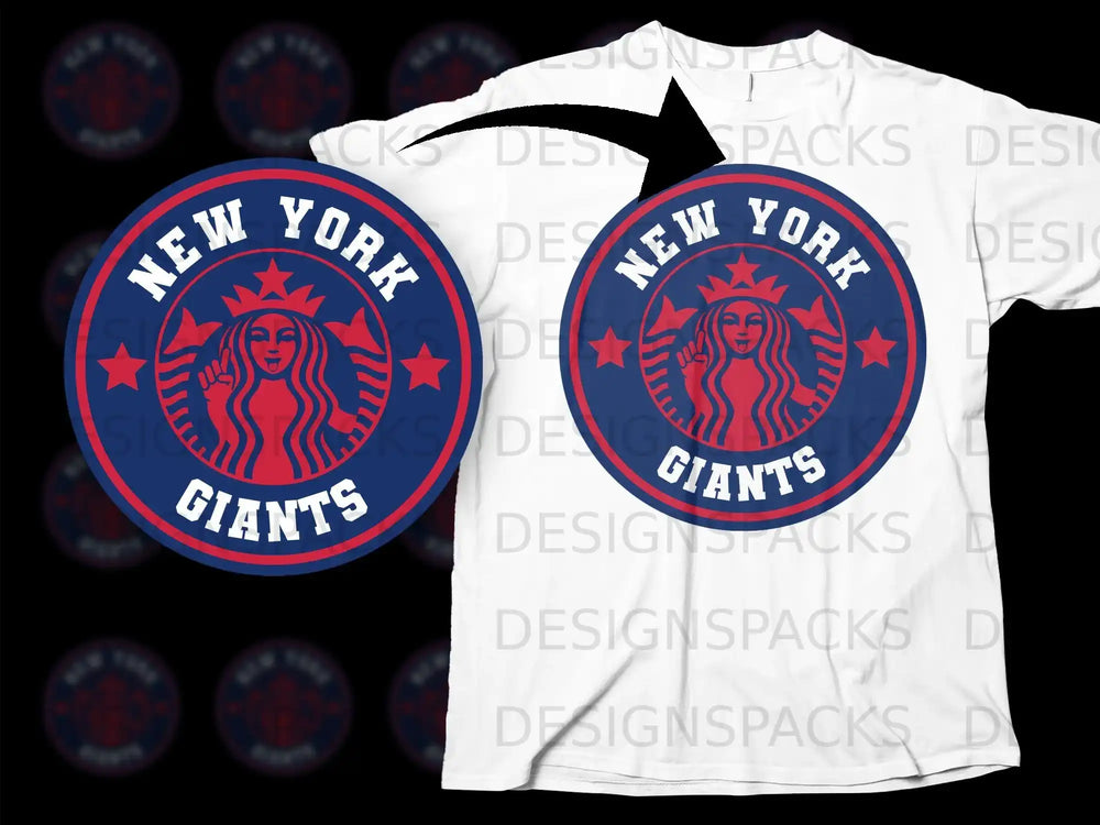 New York Giants Vintage Style Round Tee Design Shirt