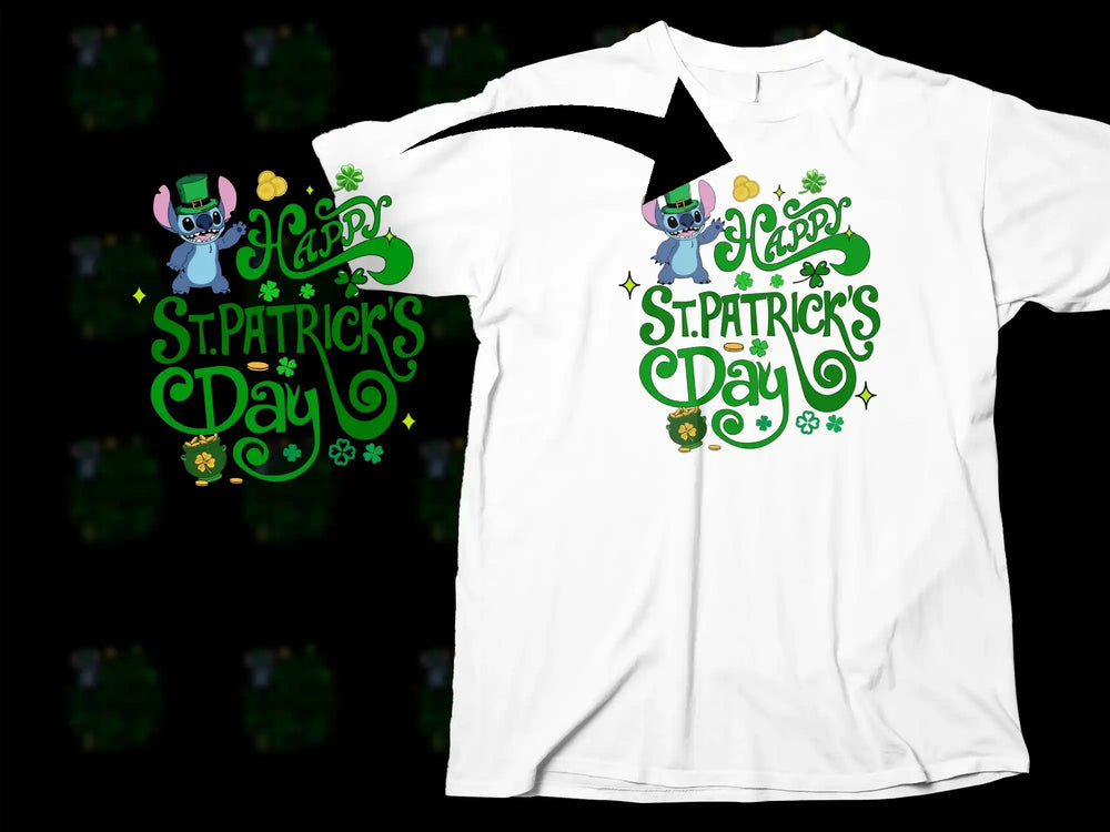 Happy St. Patrick's Day Stitch Shamrock Leprechaun product type