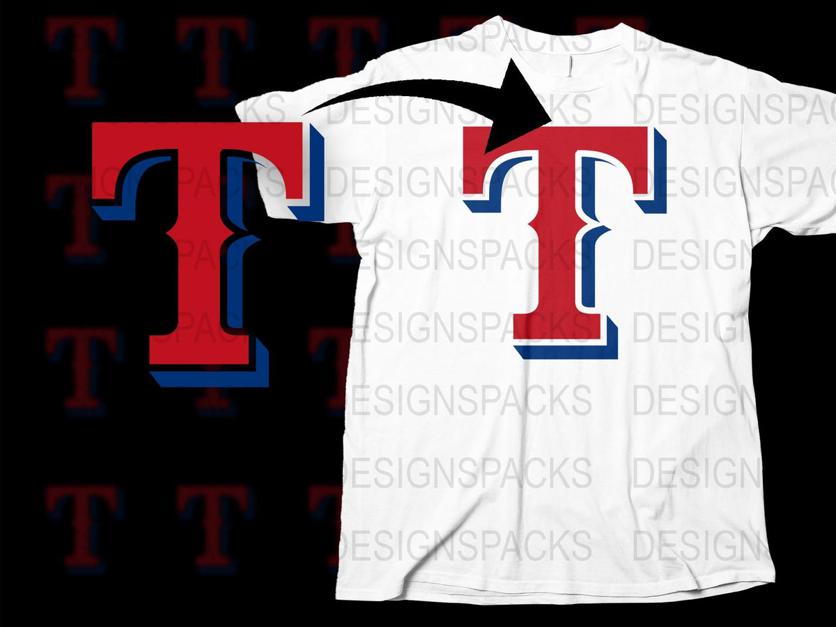 Vintage Letter T Shirt, Retro Monogram Graphic Tee, Unisex Red Blue White Design