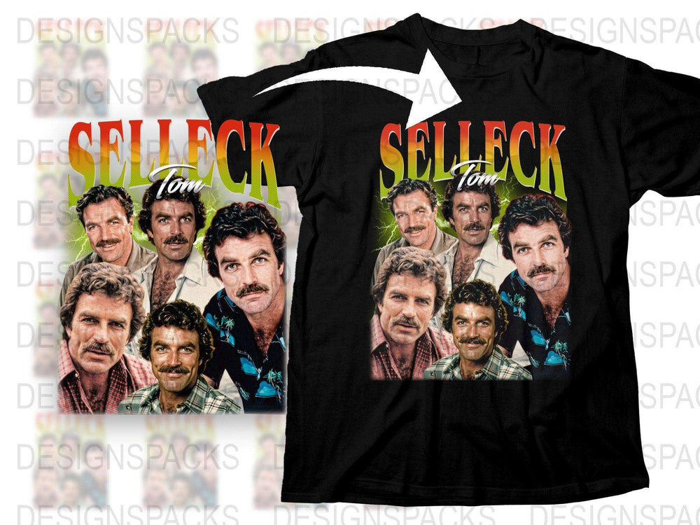 Vintage Tom Selleck T-Shirt, Classic TV Show Actor Graphic Tee, Retro Style Men's Clothing, Unique Gift Idea for Fans
