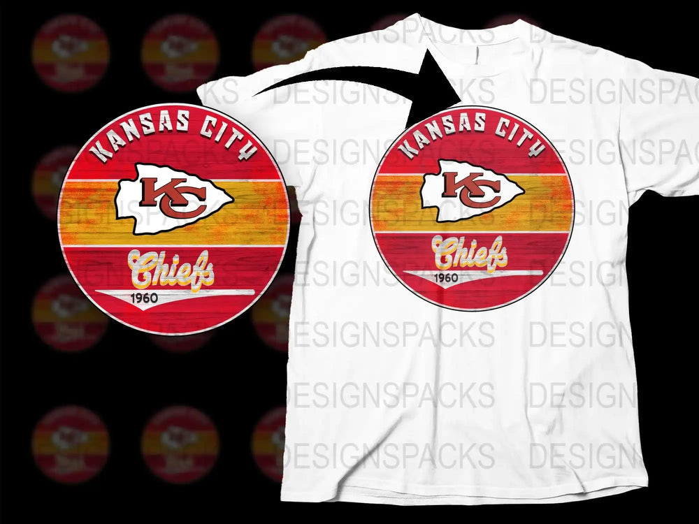 Kansas City Chiefs 1960 Logo T-Shirt, Vintage Football Fan Tee, Sports Memorabilia Merchandise