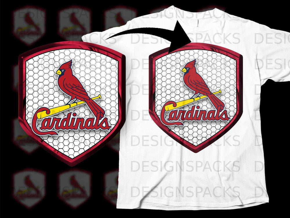 Cardinals Bird Logo Hexagon Design Graphic T-shirt