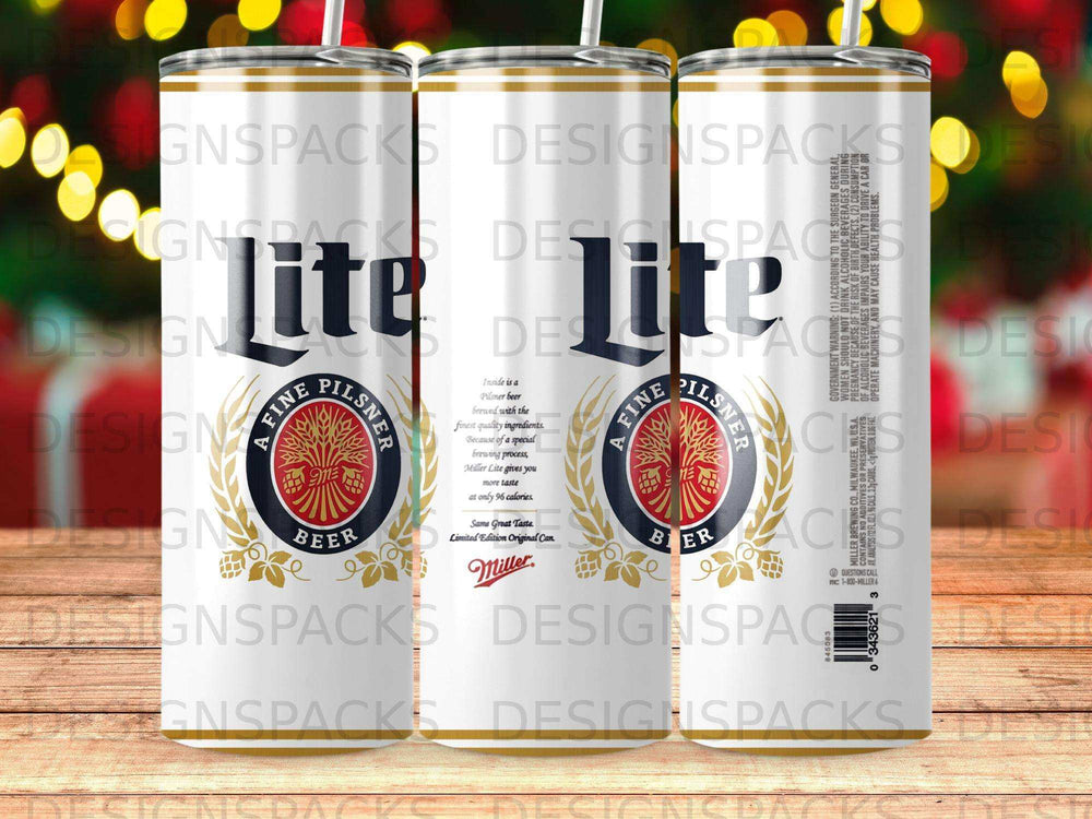 Miller Lite beer can with a gold and red logo, limited edition.