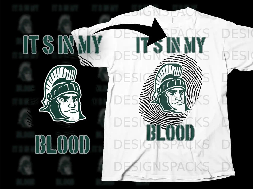 ITS IN MY BLOOD Spartan Warrior Graphic Tee