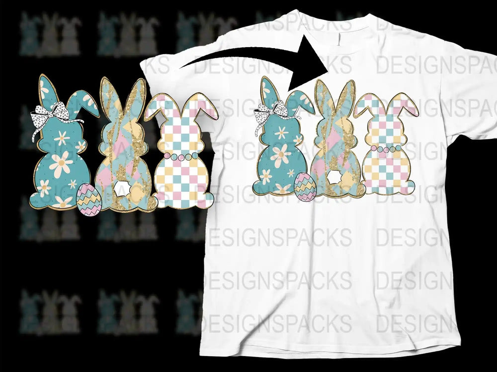 Easter Bunny T-Shirt, Cute Rabbit Graphics, Spring Festival Apparel, Casual Wear Tshirt