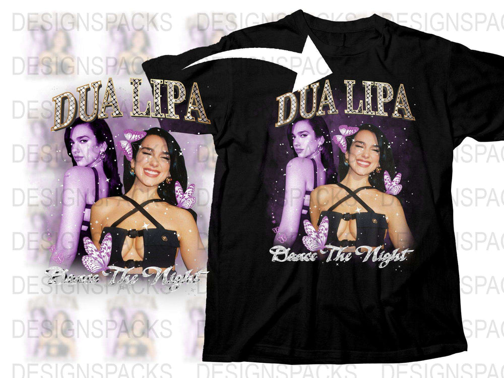 Dua Lipa Dance The Night Concert T-Shirt, Black Graphic Tee, Pop Music Fan Apparel, Star Design Merchandise