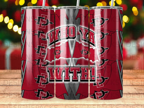 Red tumbler with 