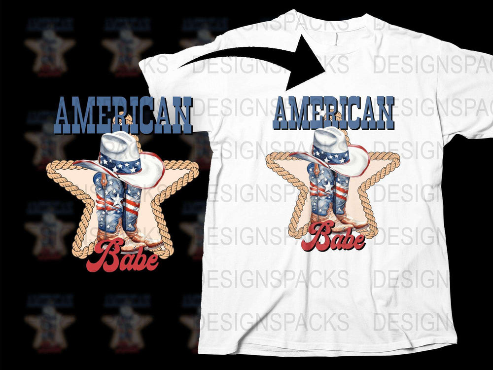 American Babe Patriotic T-Shirt, USA Flag Graphic Tee, Fourth of July Apparel, Unisex Independence Day Outfit