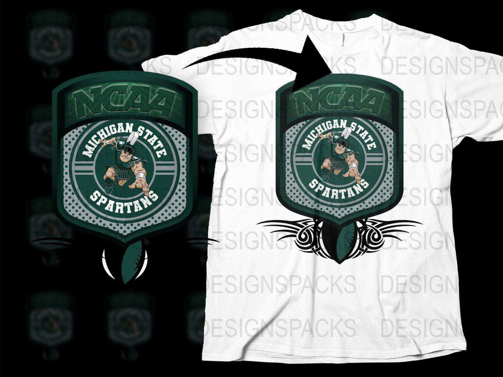 Michigan State Spartans NCAA Logo T-Shirt, College Sports Fan Apparel, Graphic Tee White