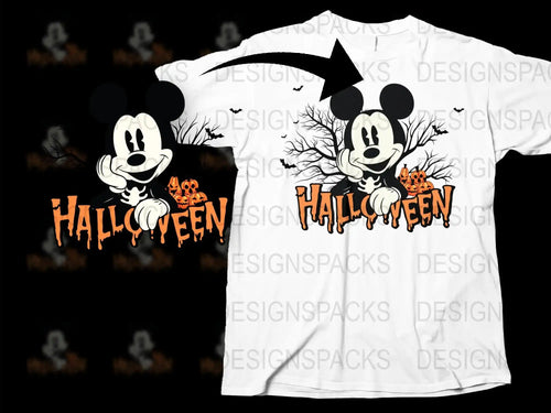 Mickey Mouse Halloween T-Shirt, Spooky Cartoon Character Tee, Kids and Adult Sizes, Fall Festival Apparel