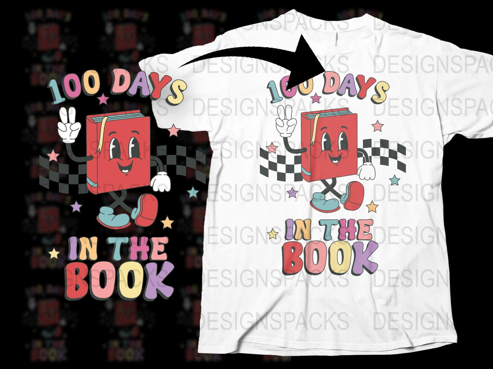 Cartoon Book Character T-Shirt, 100 Days in the Book, Kids Unisex Fun School Shirt