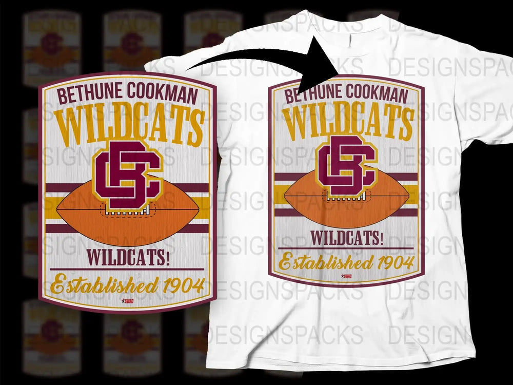 Bethune Cookman Wildcats T-Shirt Vintage Design, College Tee, Established 1904 Graphic, Unisex Clothing