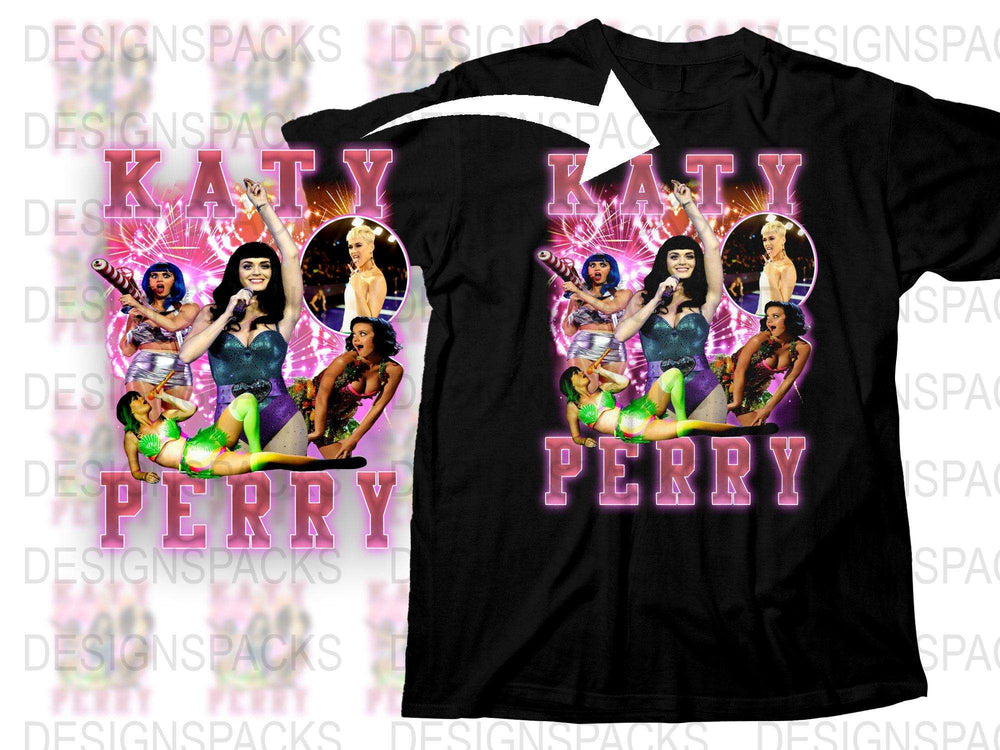 Katy Perry Themed T-Shirt, Pop Star Graphic Tee, Women's Concert Shirt, Celebrity Fan Apparel, Bold Colorful Print, Music Lover Gift
