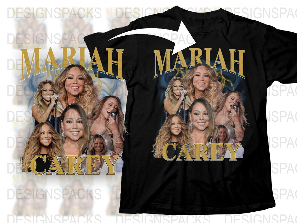 Mariah Carey T-Shirt, Vintage Pop Star Graphic Tee, Music Legend Fan Merchandise, Black Cotton Shirt