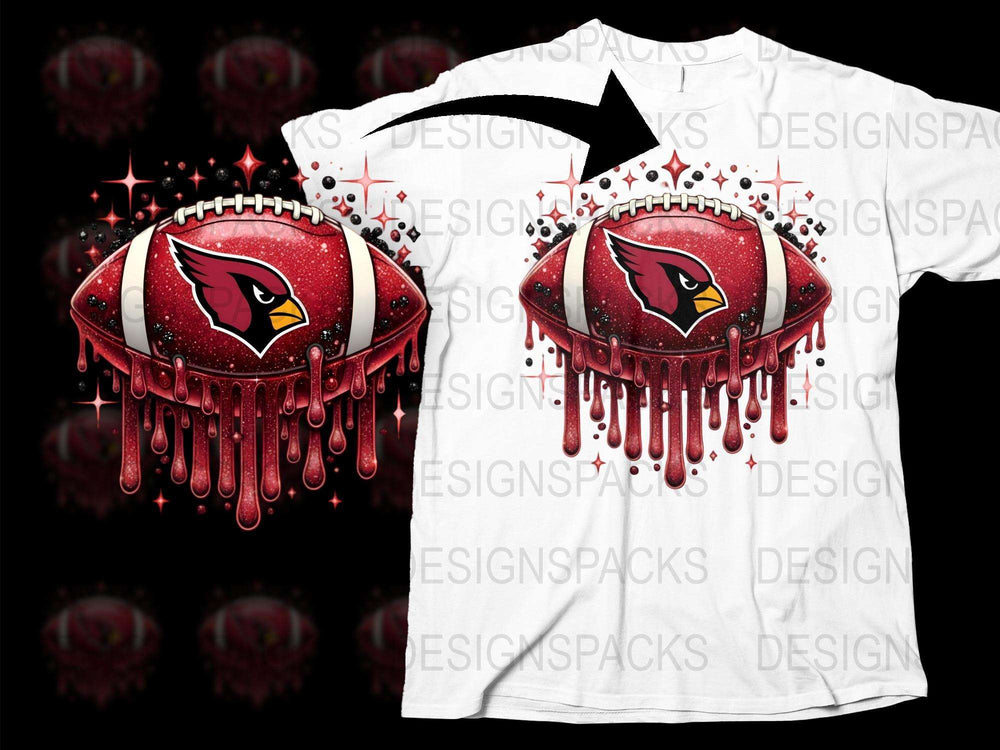 Arizona Cardinals Inspired T-Shirt, Dripping Red Design, Sports Fan Apparel, Unique Graphic Tee