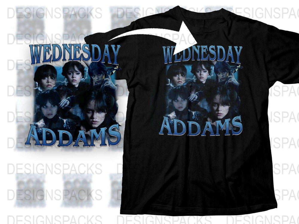Wednesday Addams T-Shirt, Gothic Style Tee, Fan Merchandise, Black Cotton Shirt, Multiple Sizes Available