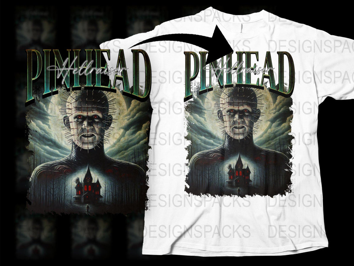 Pinhead Horror Movie T-Shirt, Classic Film Graphic Tee, Unisex Cotton Shirt, Fan Gift Idea