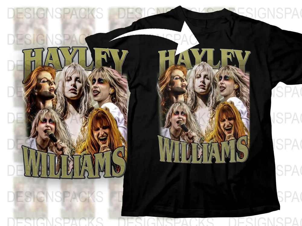 Hayley Williams Inspired Graphic T-Shirt, Vintage Style Rock Concert Tee, Multiple Poses Design, Music Fan Apparel