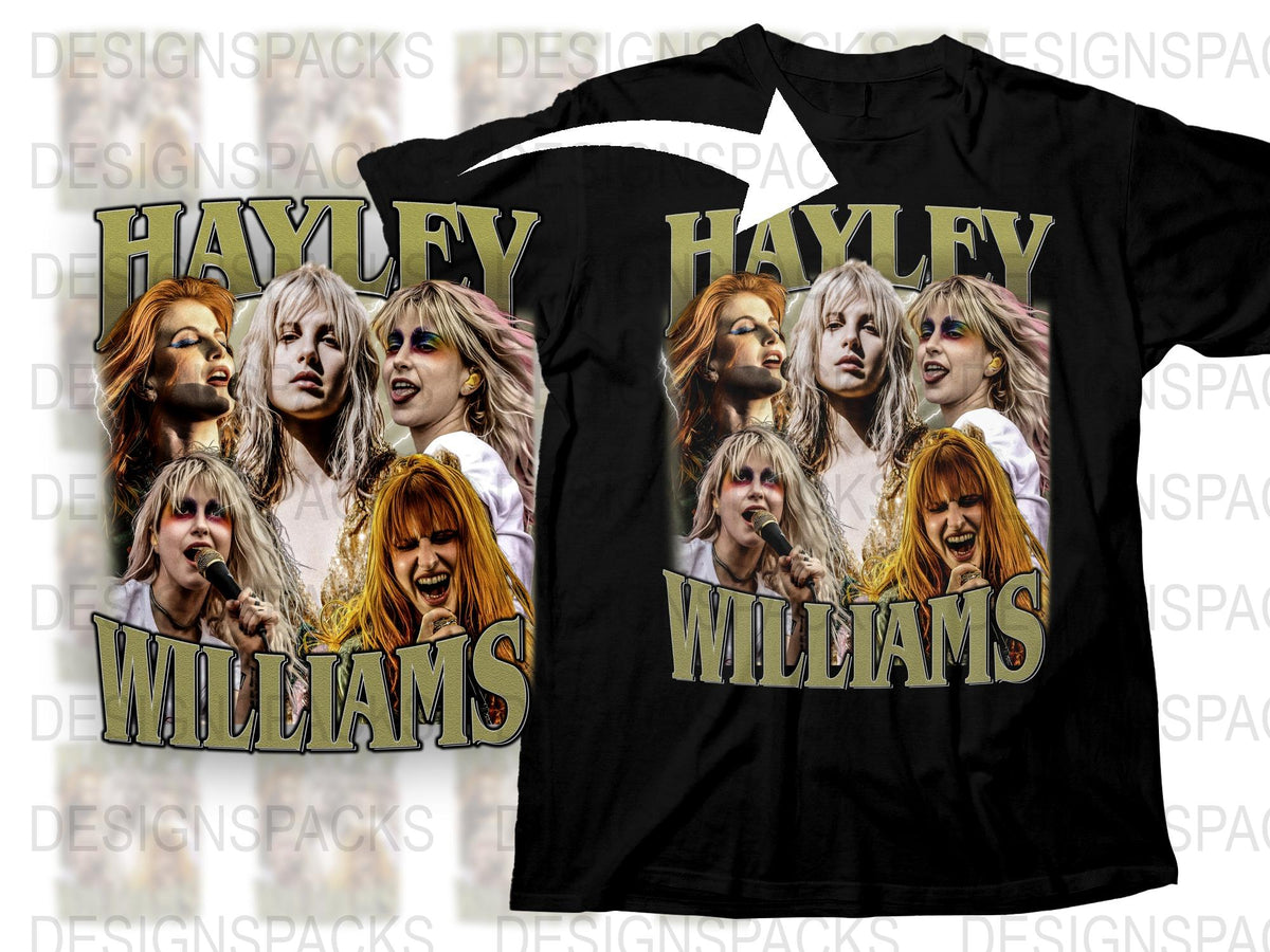Hayley Williams Inspired Graphic T-Shirt, Vintage Style Rock Concert Tee, Multiple Poses Design, Music Fan Apparel