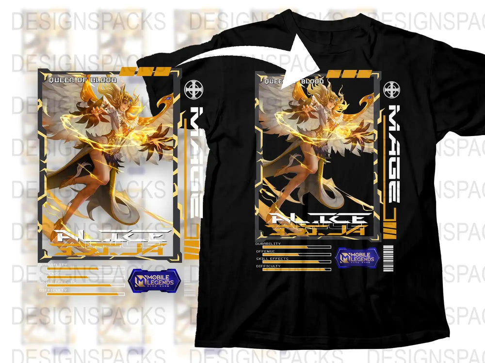 Mobile Legends Inspired T-Shirt, Anime Graphic Tee, Gamer Clothing, Unisex Black Shirt