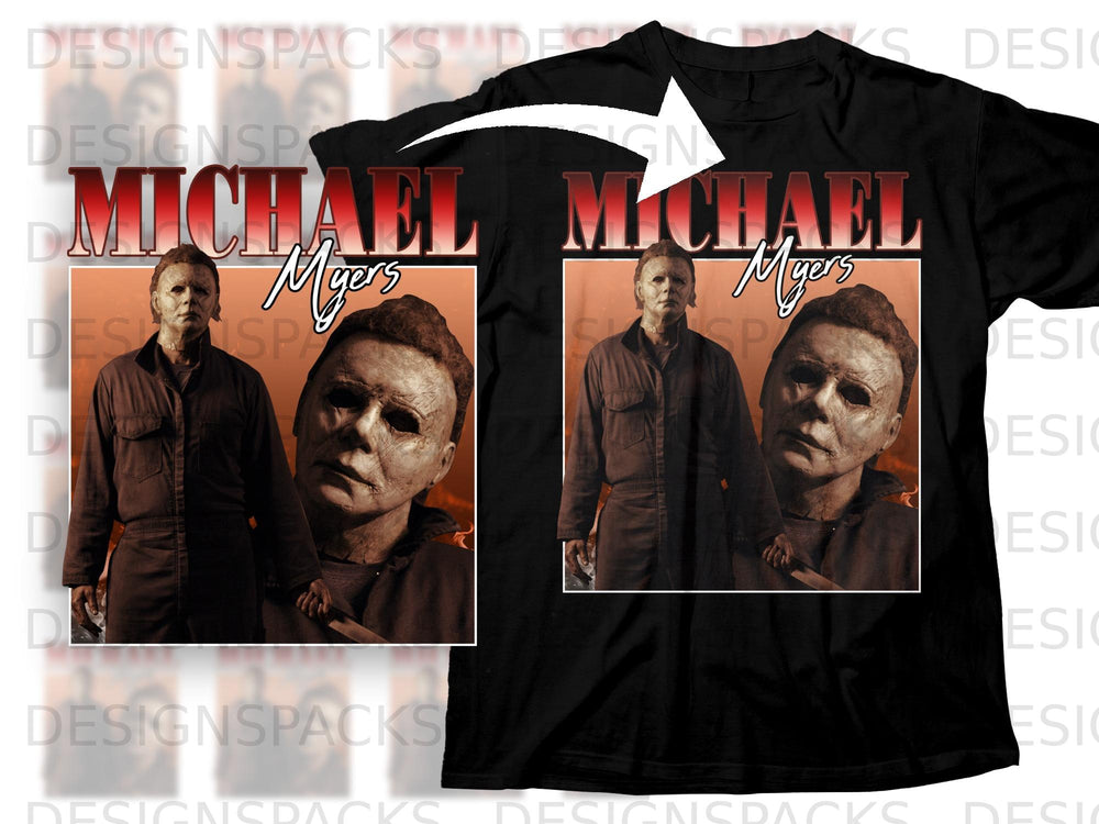 Black t-shirt with Michael Myers graphic and "Michael Myers" text.