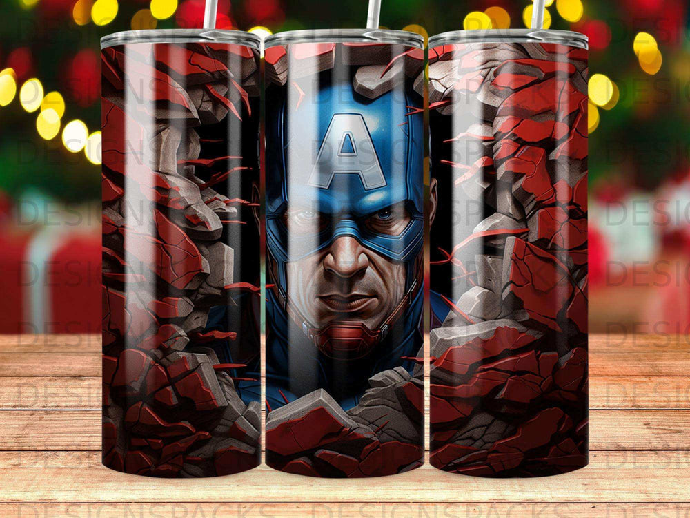Iconic Shield Breakout Tumbler Digital Wrap Design