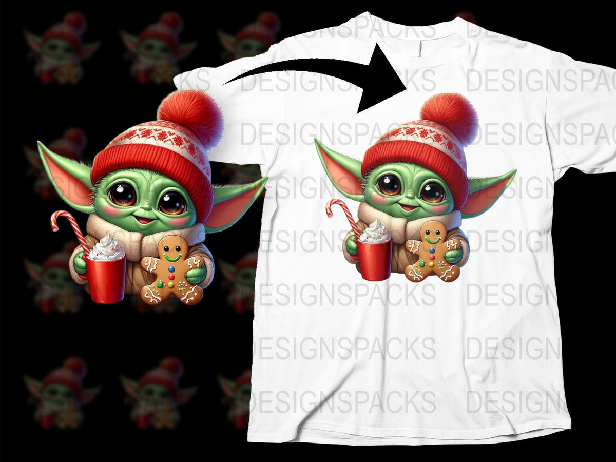 Cute Alien Christmas T-Shirt, Kids Holiday Tee, Winter Theme, Gingerbread Cookie Graphic Shirt