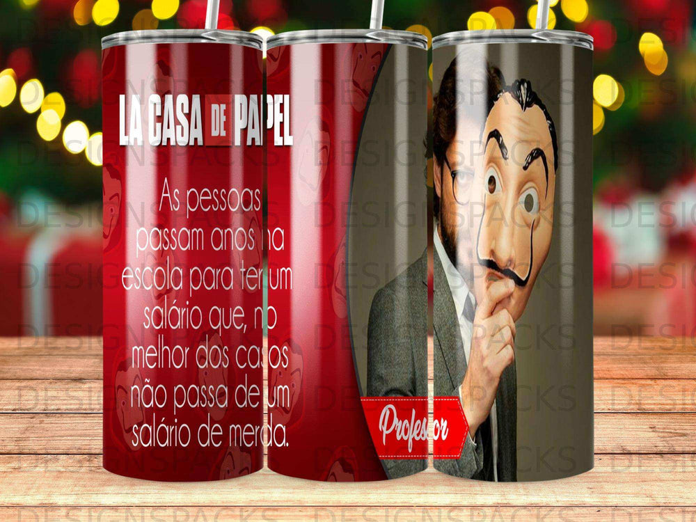La Casa de Papel Professor illustration with motivational quote.