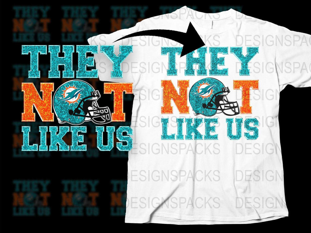 Miami Football Team T-Shirt, They Not Like Us Graphic Tee, Sports Fan Apparel, Bold Text Design