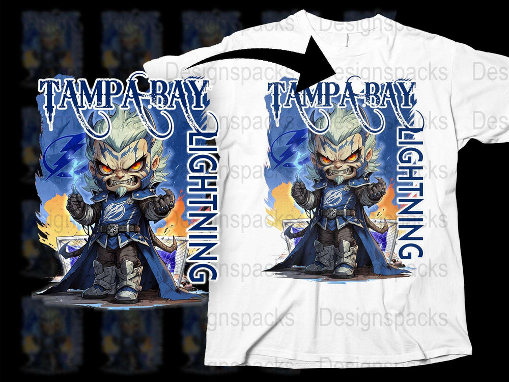 Tampa Bay Lightning Fantasy Warrior T-Shirt, Cool Hockey Fan Apparel, Unique Graphic Tee, Sports Gift Idea