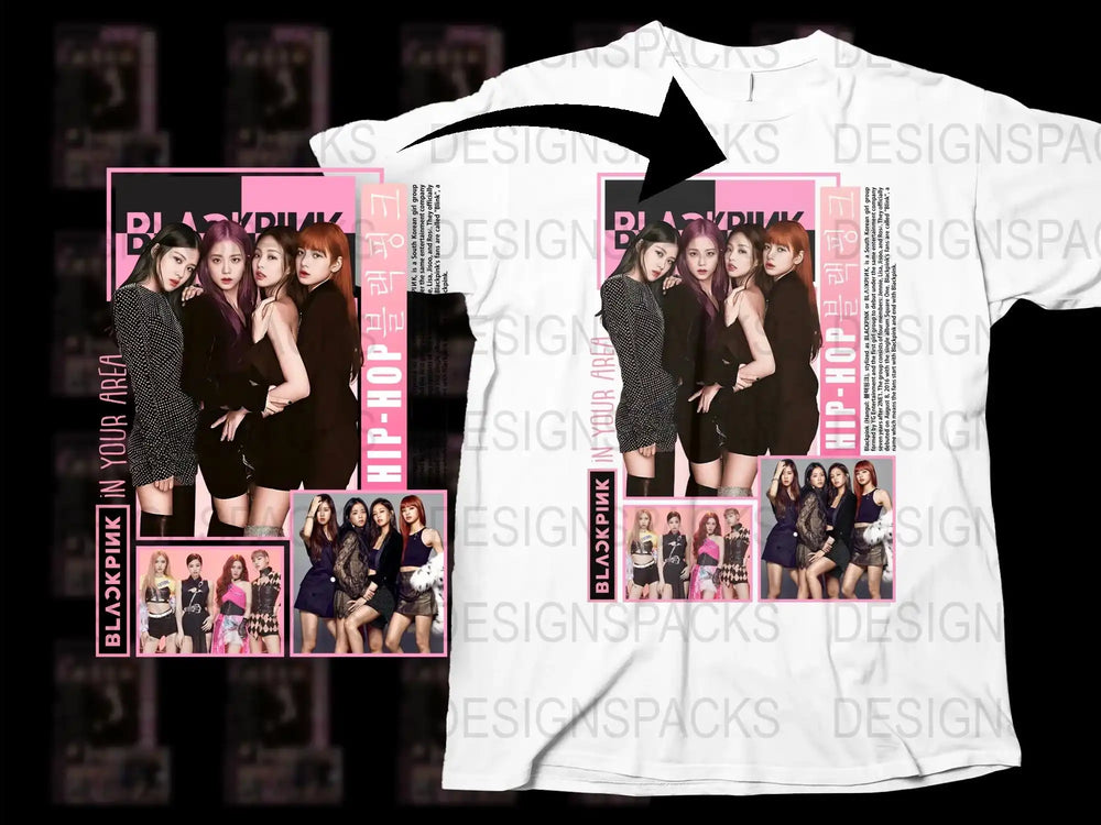 BLACKPINK K-Pop Band Graphic T-Shirt, Women's Fashion Tee, Music Pop Culture Merchandise