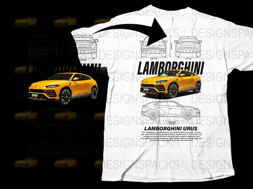 Lamborghini Urus Graphic T-Shirt, Luxury Car Print Tee, Men's Fashion Shirt, Automotive Enthusiast Gift, Unique Car Apparel