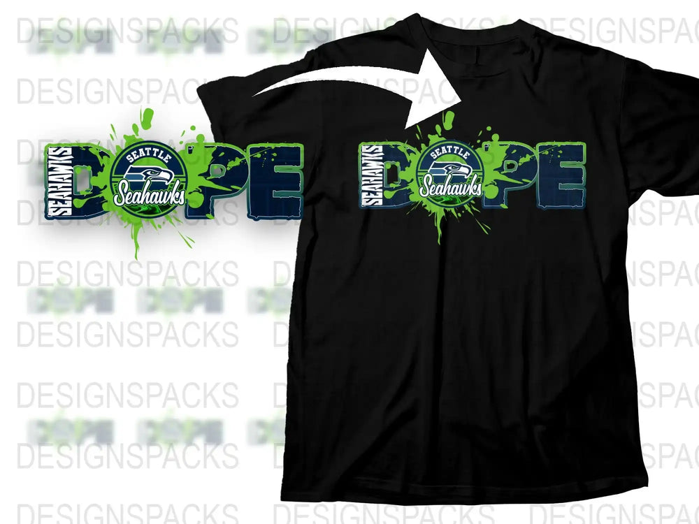 Seattle Seahawks T-Shirt, Vibrant Green Splash Graphic, Unisex Sports Tee