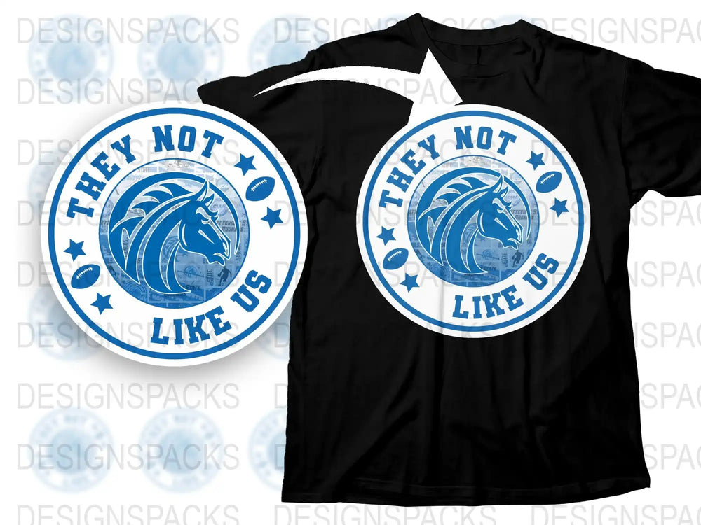 They Not Us Like Black T-Shirt, Blue Horse Graphic Tee, Unisex Modern Streetwear, Casual Hipster Clothing, Unique Graphic Shirt Design