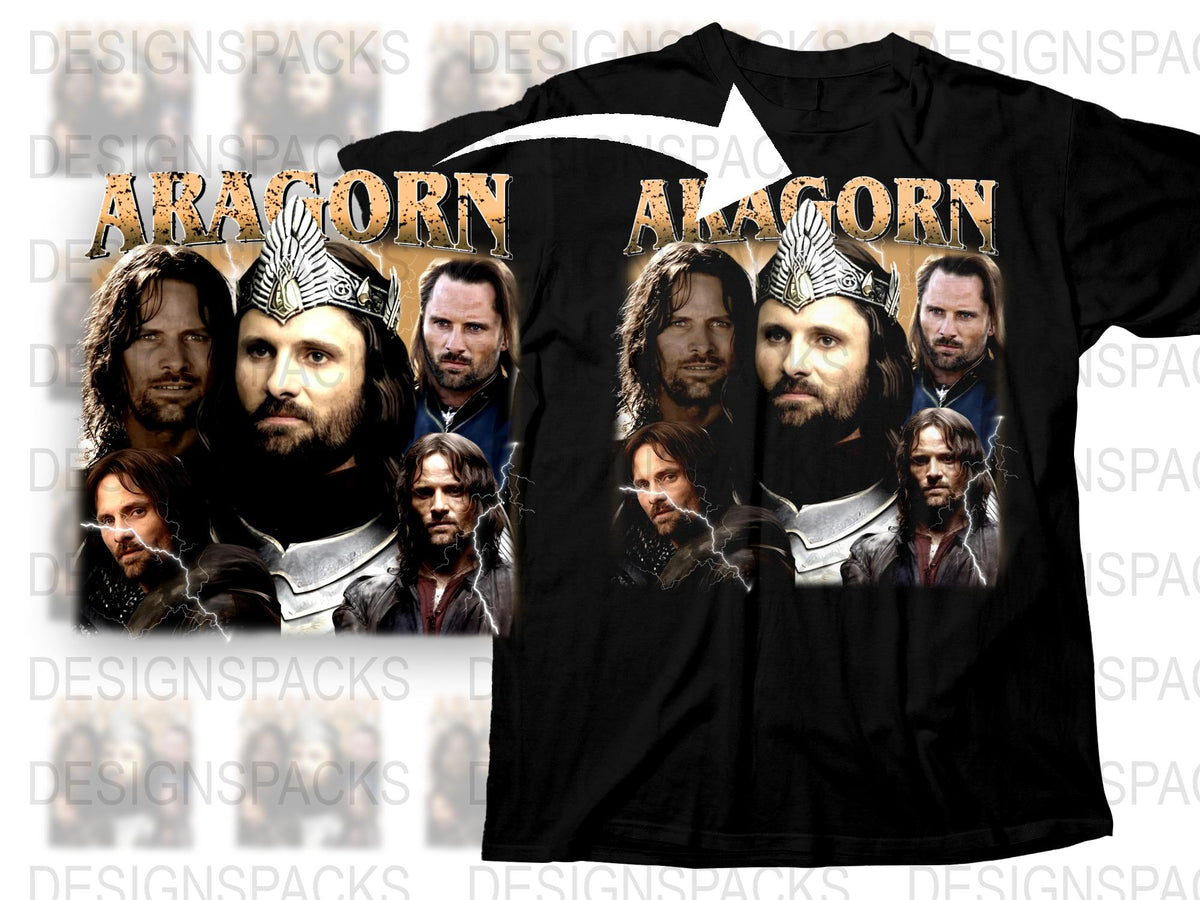 Aragorn Graphic T-Shirt, Lord of the Rings Inspired Tee, Fantasy Movie Character Shirt, Unisex Clothing