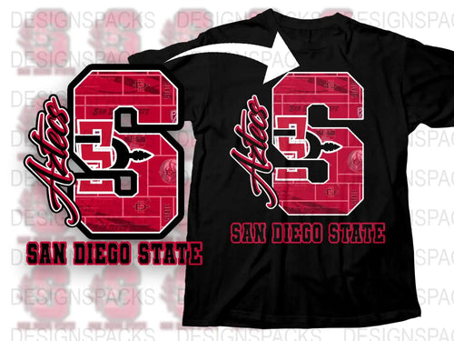 San Diego State Number 35 Sports Fan T-Shirt, Bold Red and White Design, Unisex Tee