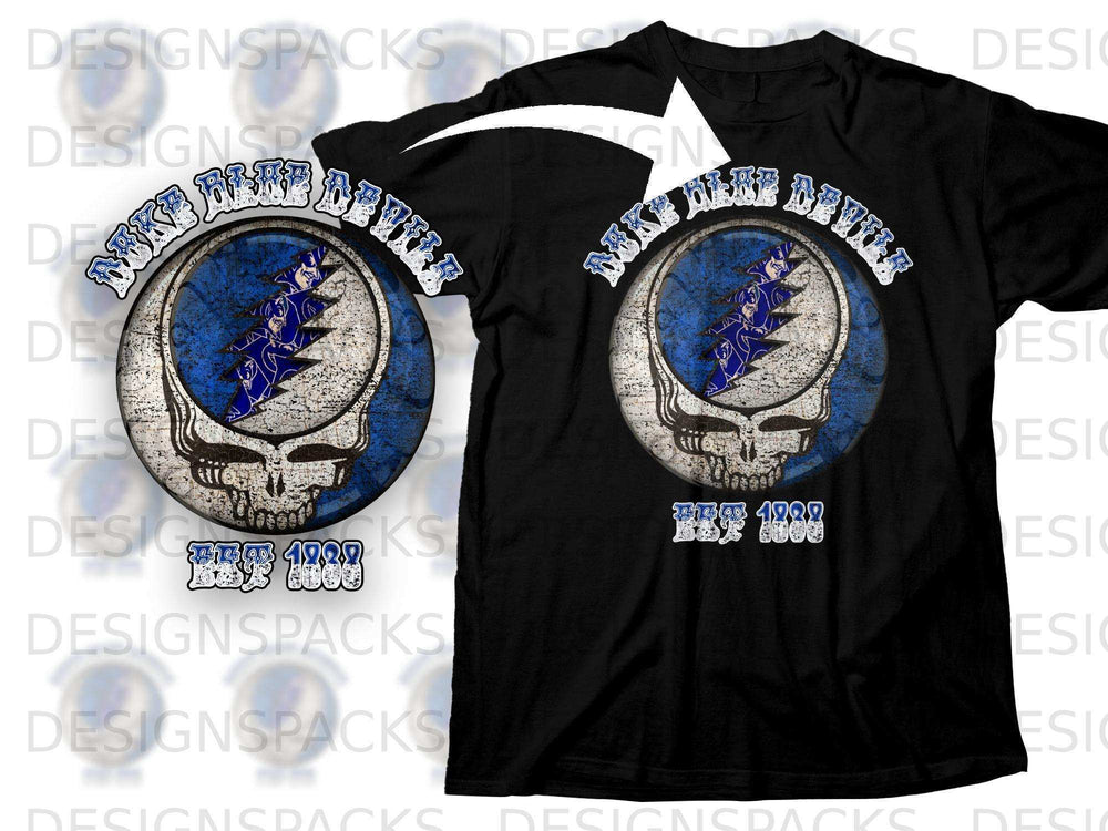 Duke Blue Devils EST 1988 Skull Design T-Shirt
