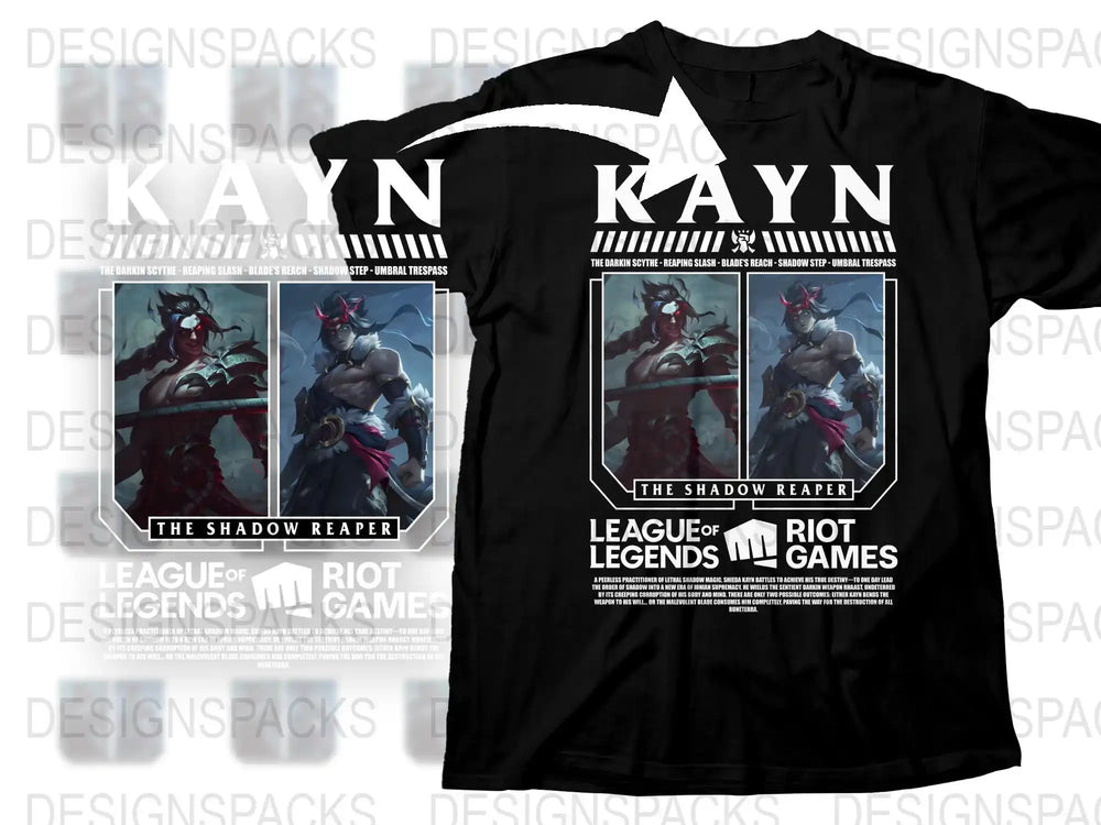 Kayn Shadow Reaper T-Shirt, League of Legends Gaming Merch, Riot Games Official Apparel
