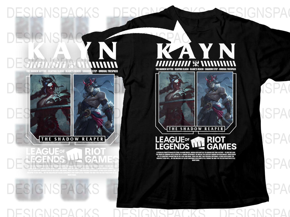 Kayn Shadow Reaper T-Shirt, League of Legends Gaming Merch, Riot Games Official Apparel