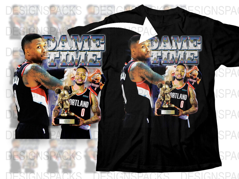 Portland Basketball Player Graphic T-Shirt, Champion Trophy Celebration Design, Sports Fan Apparel