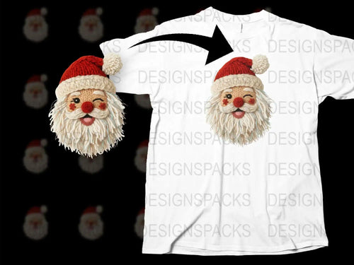 Festive Santa Claus Face Holiday T-Shirt, Cute Christmas Graphic Tee, Unisex Winter Apparel