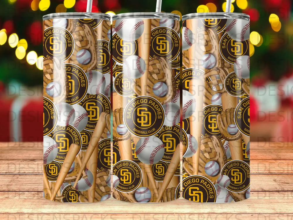 San Diego Padres baseball pattern on a tumbler.
