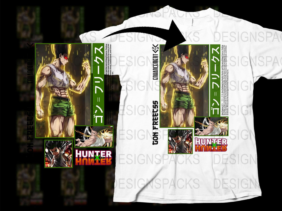 Hunter Anime T-Shirt, Unisex Graphic Tee, Cool Manga Character Shirt, Vibrant Green Design