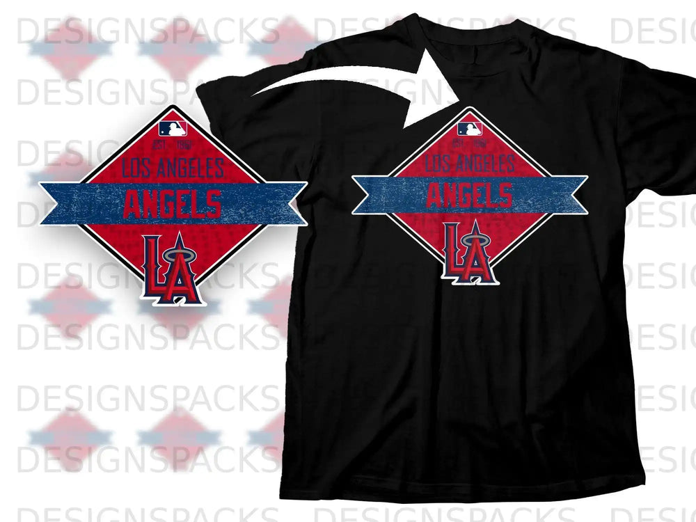 Los Angeles Angels MLB Diamond Crest Graphic T-shirt