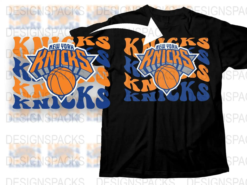 New York Knicks T-Shirt, Basketball Team Logo Tee, Sports Fan Apparel, Black Cotton Shirt