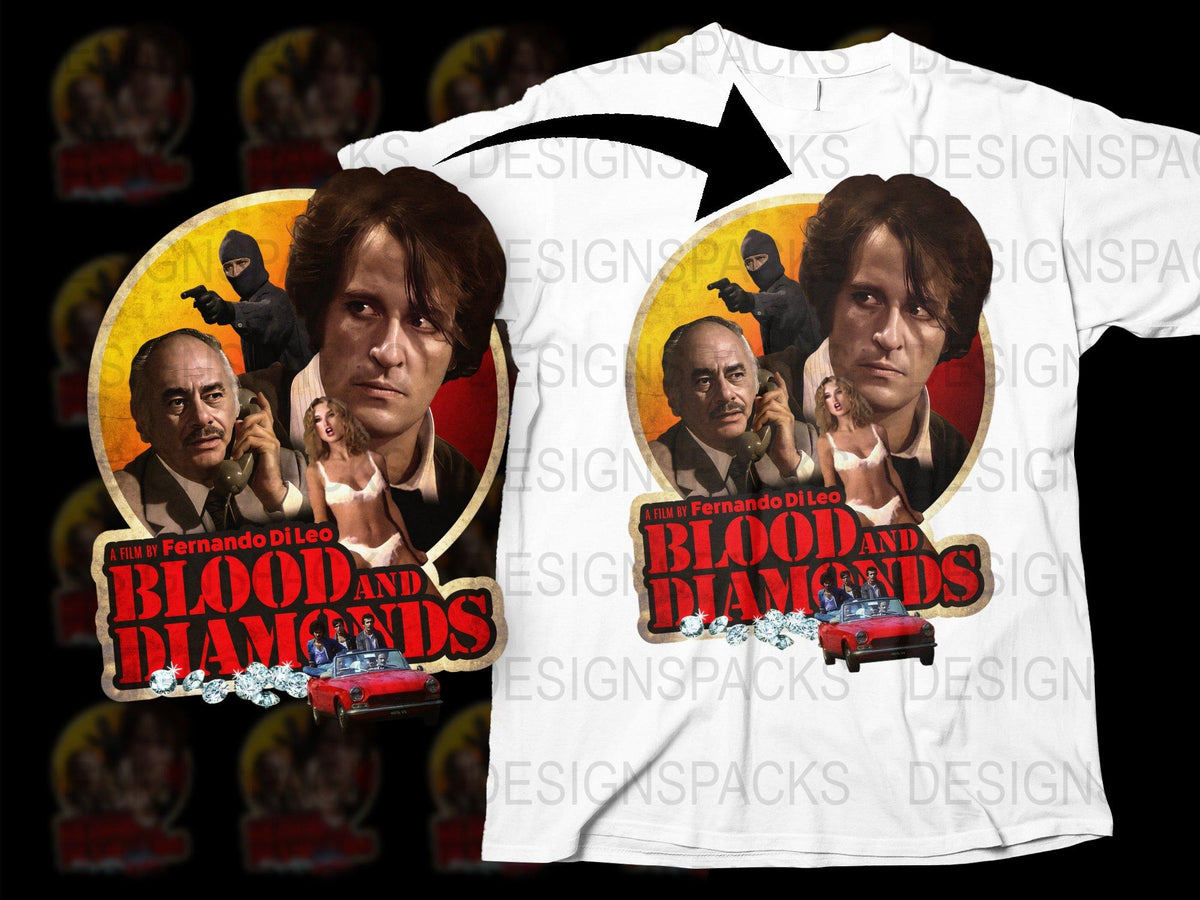 Vintage Blood and Diamonds Movie T-Shirt, Retro Film Graphic Tee, Fernando Di Leo, Classic Cinema Apparel, Collectible Shirt Gift