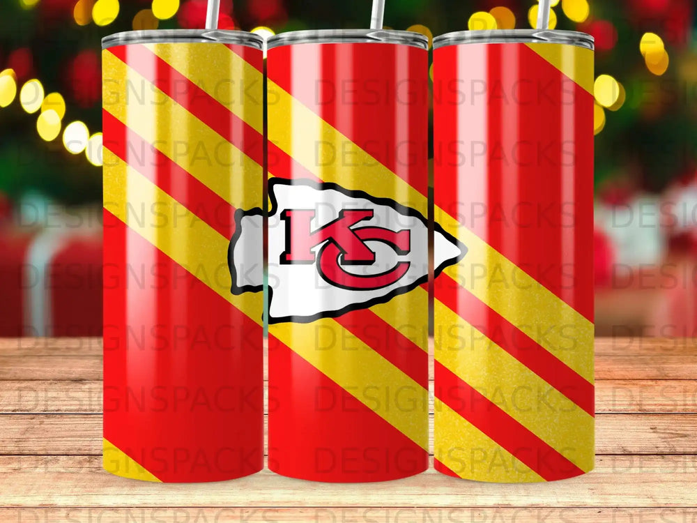 Chiefs KC Logo Red Yellow Stripes Tumbler product type