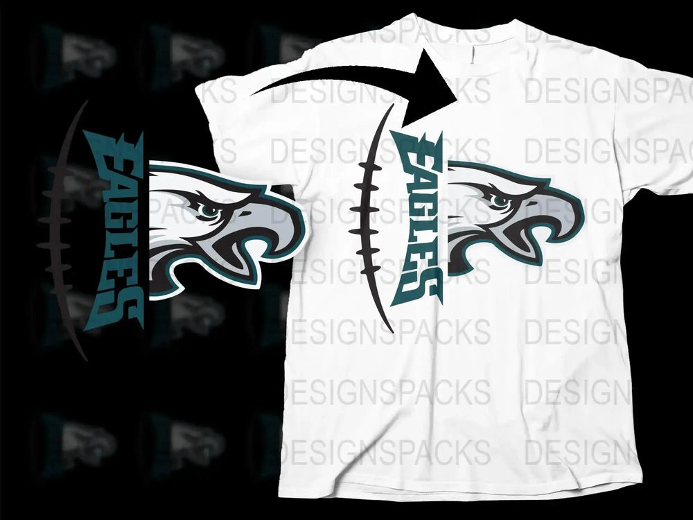 Philadelphia Eagles Inspired Football Fan T-Shirt, Stylish Green and White Sports Apparel, Casual Graphic Tee