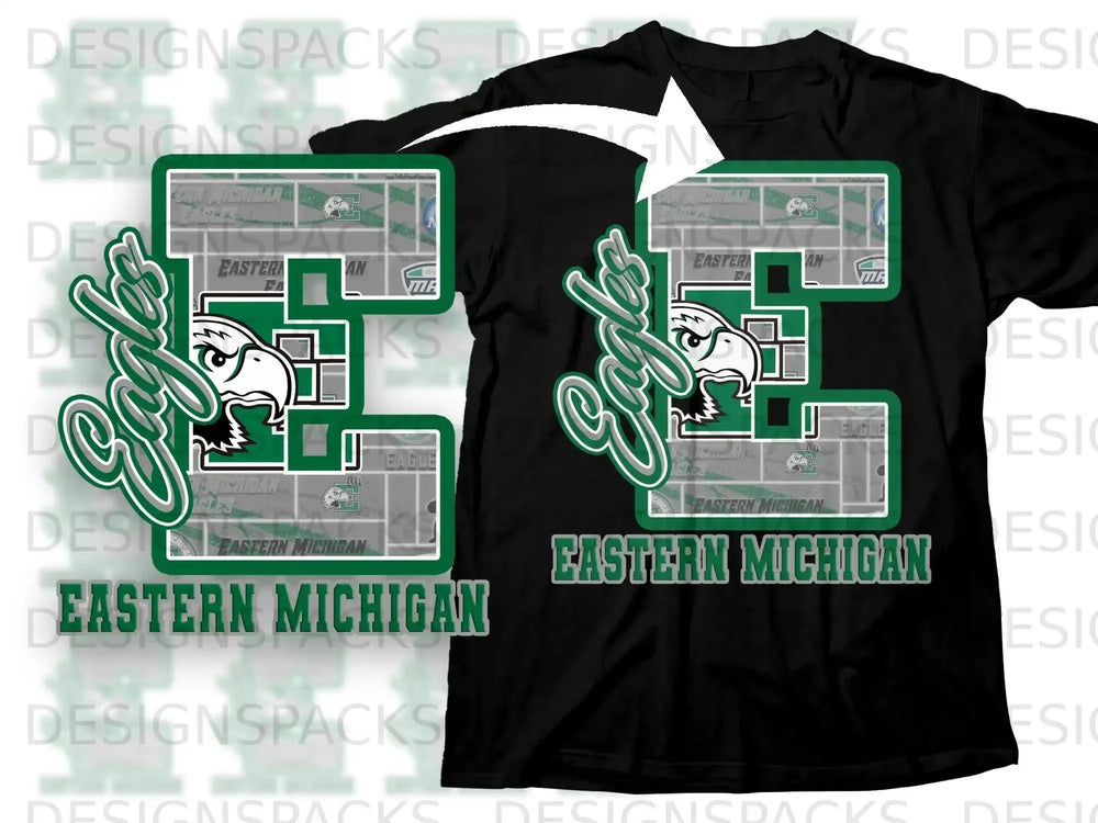 Eastern Michigan Eagles Graphic Design Shirt